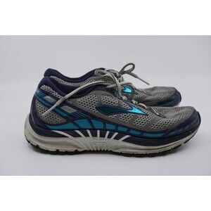 Brooks Dyad 8 Women’s Size 8.5 Gray Blue White Lace Up Running Shoes Sneakers
